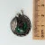 Vintage Sterling Silver Navajo Dark Green Round Pendant