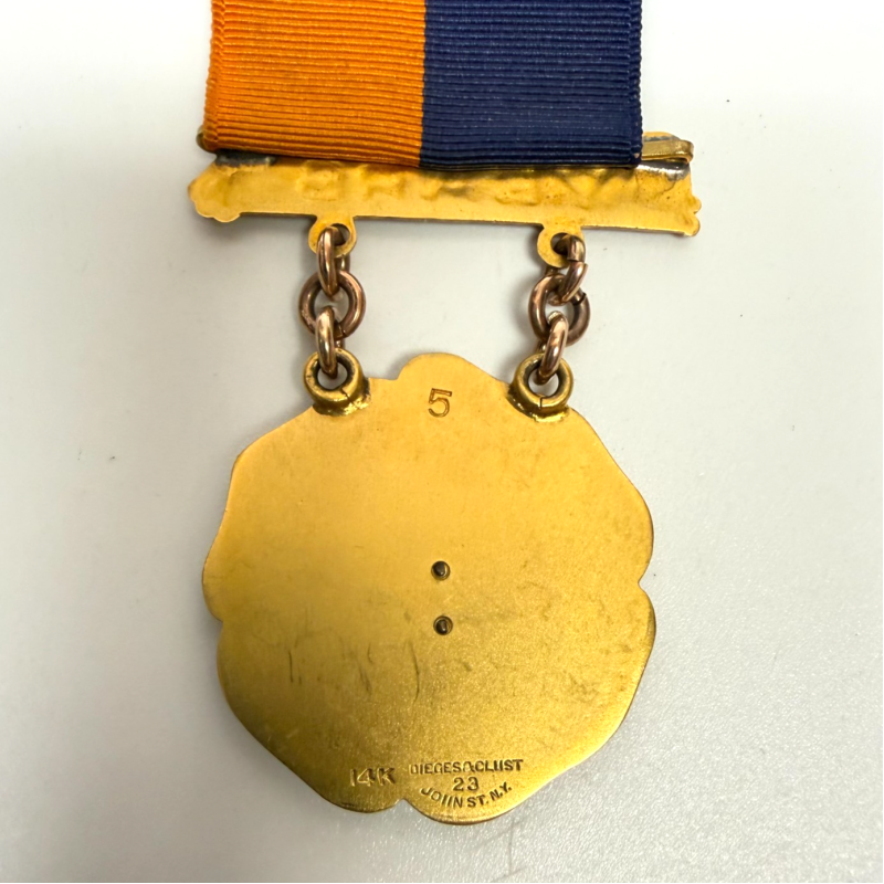 14K Gold Dieges & Clust 10 Year 2nd Battalion Naval Militia NY 100% Duty Medal