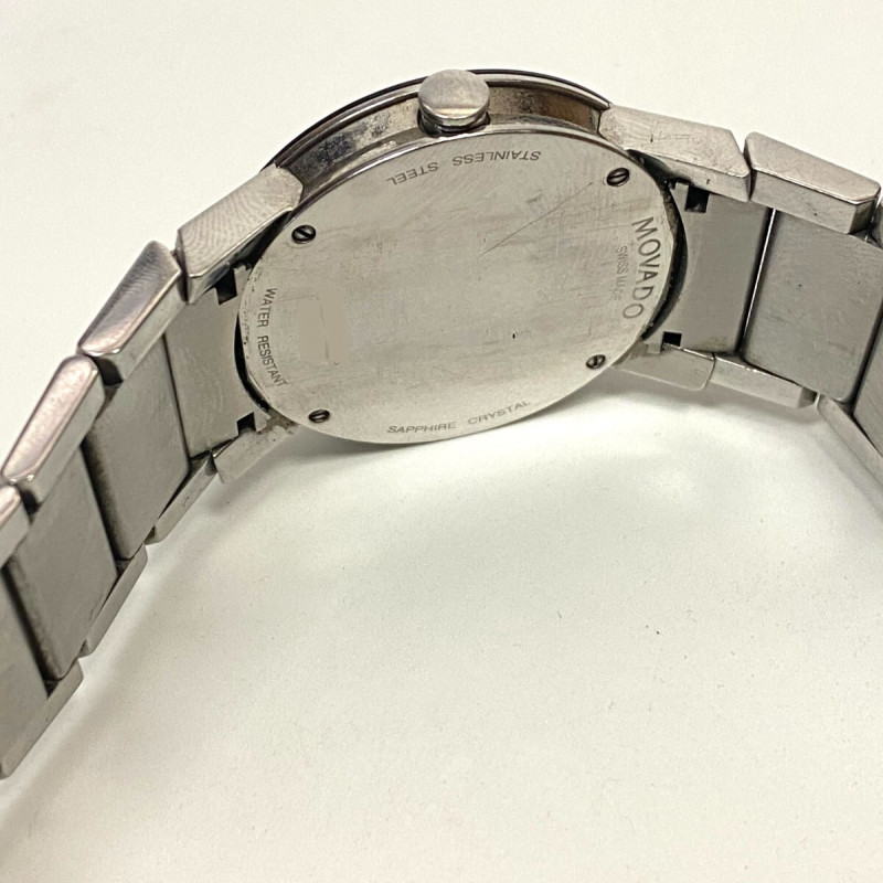 Movado Stainless Steel Men's 35mm Museum Dial Watch Model 84G1 1896, band 7.25"