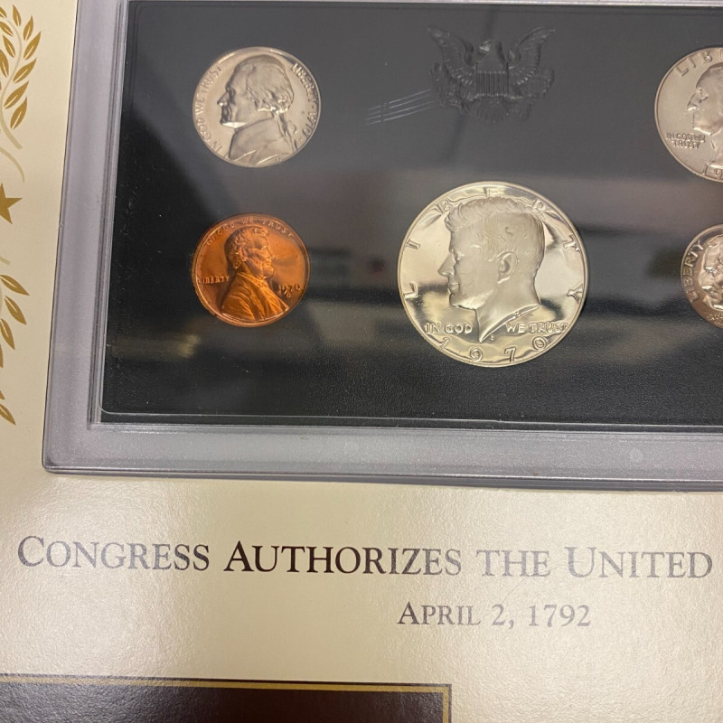 1970 US Mint Proof Set San Francisco Set Display Card W/Stamp released October 6