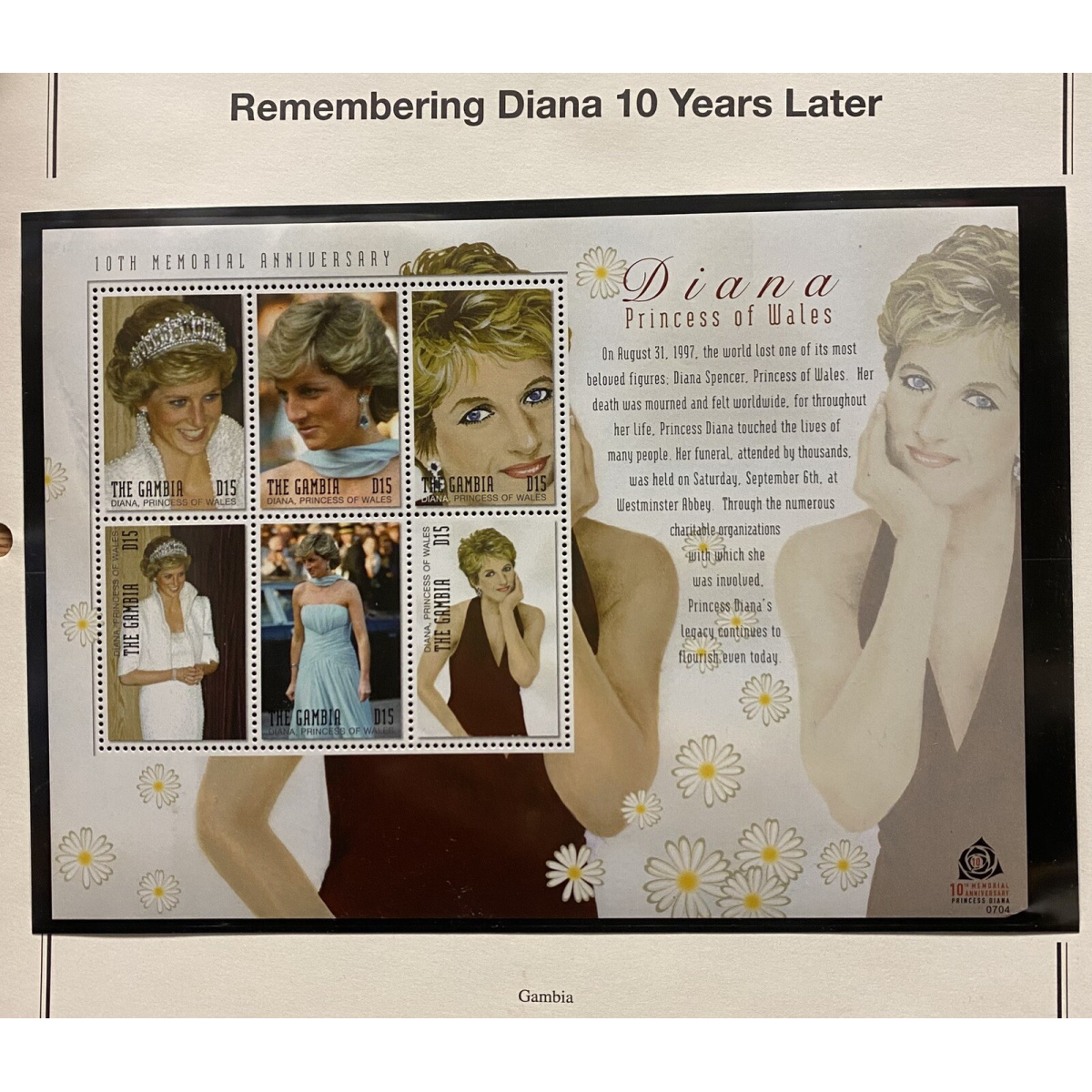 GAMBIA Princess Diana MNH sheetlet
