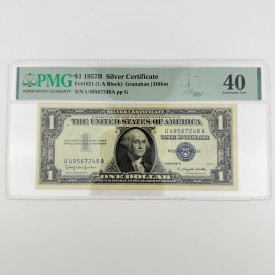 1957B $1 Silver Cert. Fr.1621 UA Block PMG 40 EPQ Granahan/Dillon U49567248A