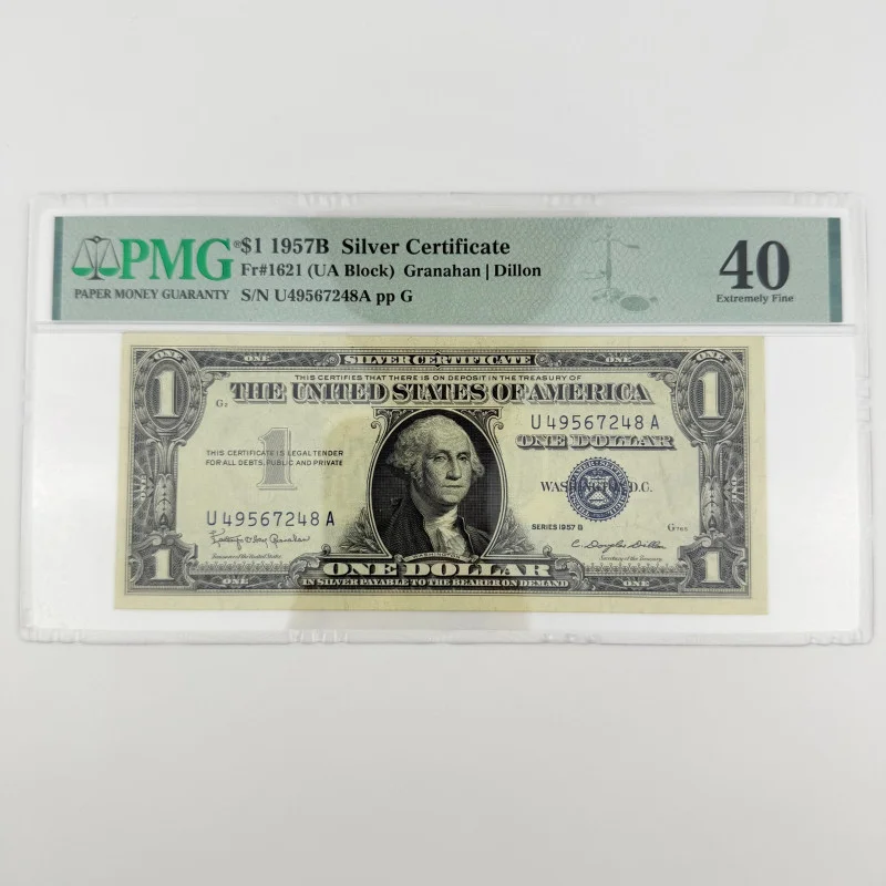 1957B $1 Silver Cert. Fr.1621 UA Block PMG 40 EPQ Granahan/Dillon U49567248A