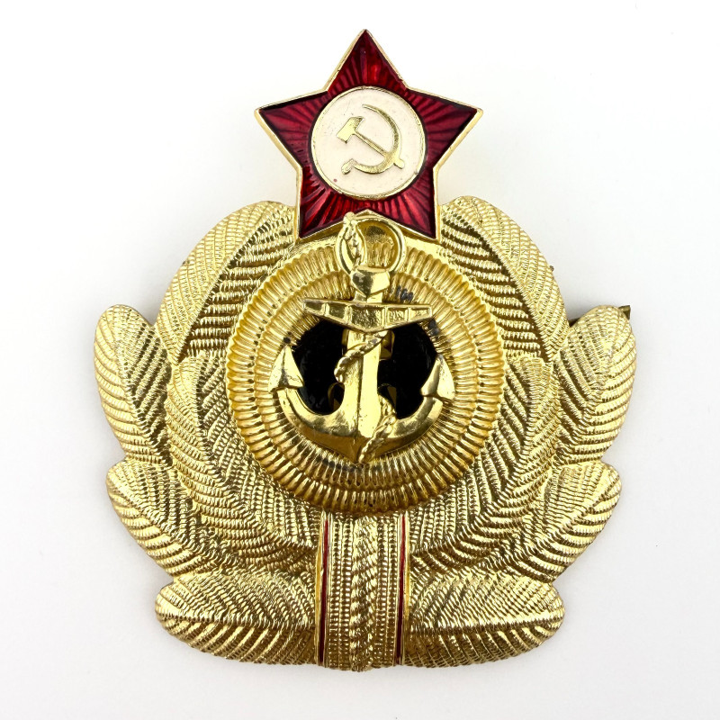 USSR Soviet Navy Fleet NAVAL OFFICER HAT cap BADGE “Crab” Original Cold War era