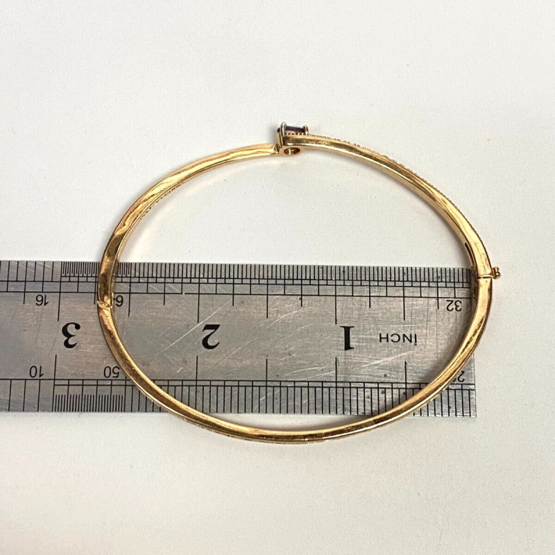 PAJ Gold Plated Amethyst Bangle Bracelet, BB CHINA