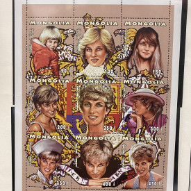 1997, MONGOLIA, PRINCESS DIANA, SHEET/9, MNH, W/COA