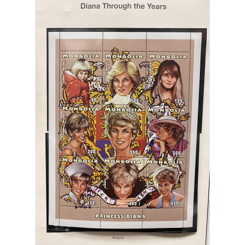 1997, MONGOLIA, PRINCESS DIANA, SHEET/9, MNH, W/COA 1997, MONGOLIA, PRINCESS DIANA, SHEET/9, MNH, W/COA