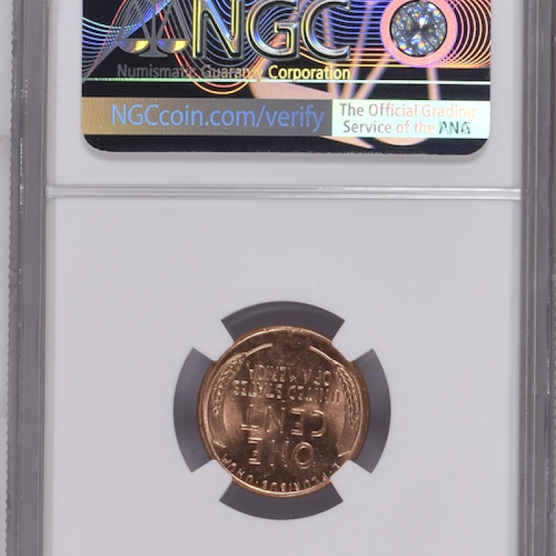 NGC MS 62 RD 1957 D LINCOLN WHEAT PENNY 1C (ERROR 9 & 5)