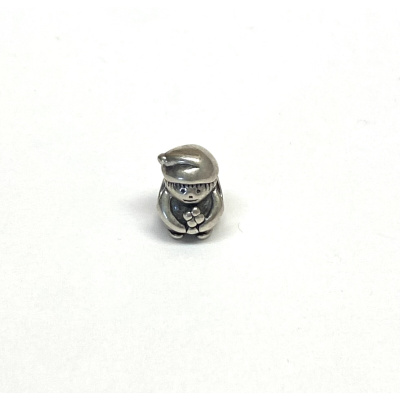 Sterling Silver Little Boy with flower Symbol Screw-on Bead for Charm Bracelets