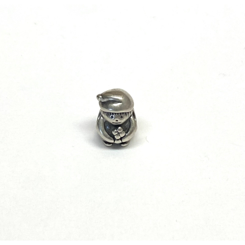 Sterling Silver Little Boy with flower Symbol Screw-on Bead for Charm Bracelets
