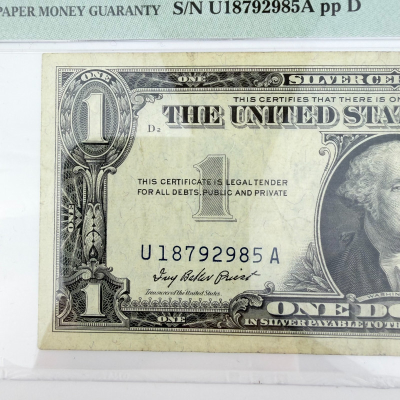 1957 $1 Silver Certificate Fr. 1619 UA Block Priest/Anderson PMG 30 U18792985A