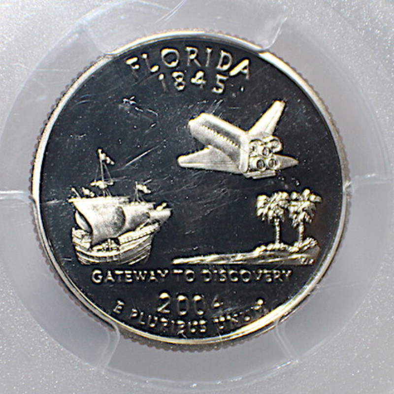 2004-S PCGS G.WASHINGTON 25 cent 1845 FLORIDA