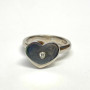 Tiffany & Co. Sterling Silver Paloma Picasso Diamond Modern Heart Ring Size 6.5