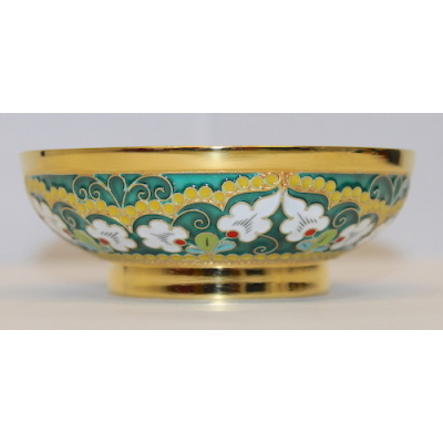 Beautiful Floral Russian silver 925 & 24k Gold Plated Bowl Enamel Filigree