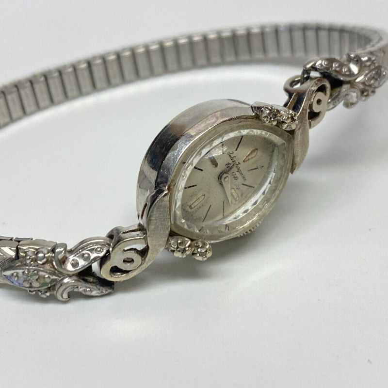 Vintage Jules Jurgensen Ladies 14K White Gold And Diamonds Vintage Jules Jurgensen Ladies 14K White Gold And Diamonds