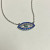Silver 925 and White and Blue Sapphire Celestial Protector Eye Chain Pendant 18"