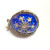 Small Antique Sterling Silver Enamel Egg Pendant (BLUE WITH STARS )