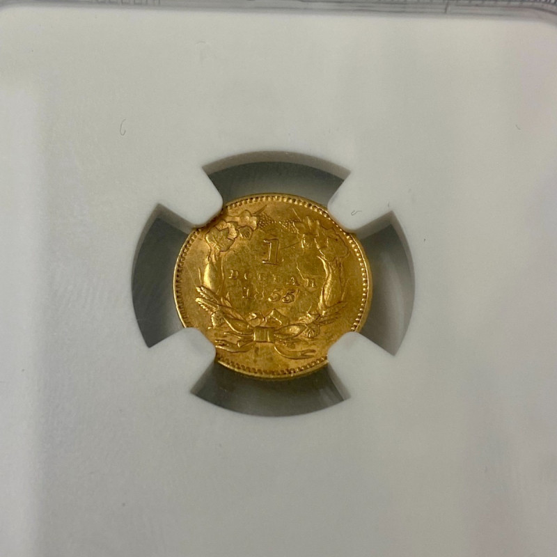1855 $1 Indian Princess Head Gold Dollar NGC AU 58 1855 $1 Indian Princess Head Gold Dollar NGC AU 58