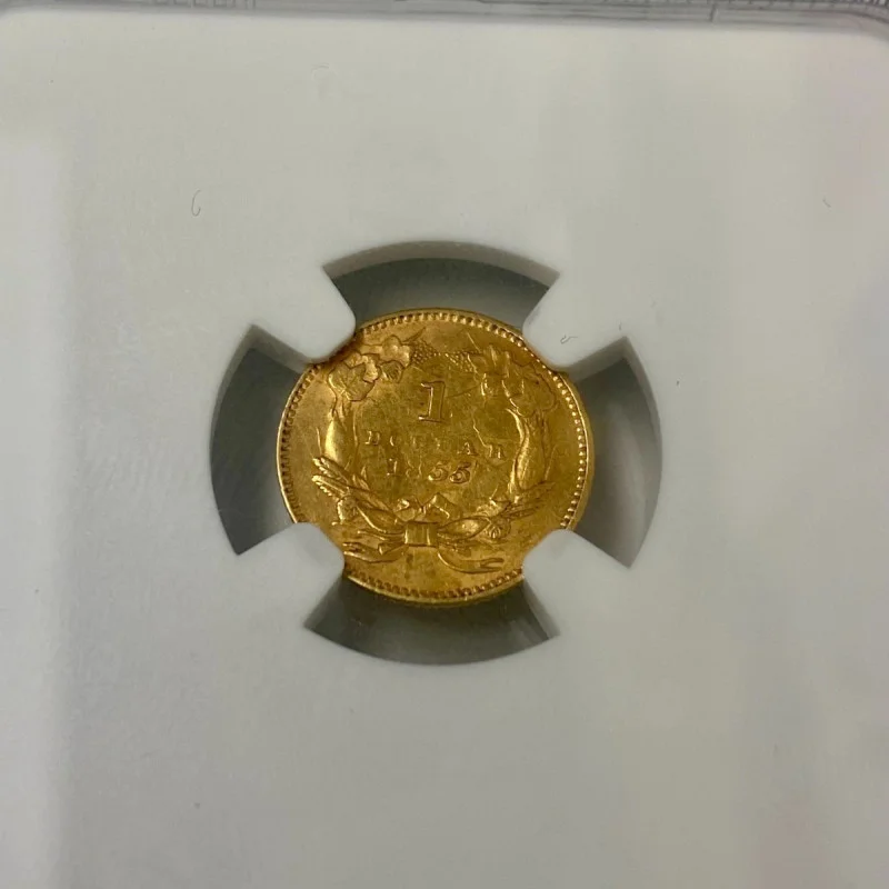 1855 $1 Indian Princess Head Gold Dollar NGC AU 58