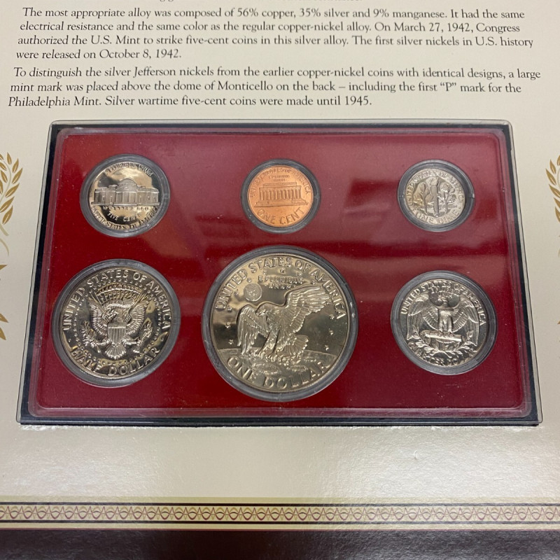 1974 San Francisco Mint Proof Set with Historic 1940 National Defense Stamp
