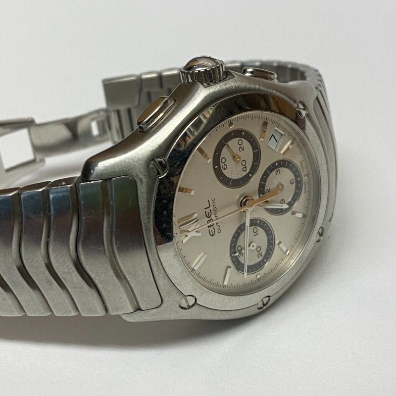 Ebel Classic Wave Senior Chrono Automatic Men Watch 40mm STAINLESS Steel