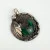Vintage Sterling Silver Navajo Dark Green Round Pendant