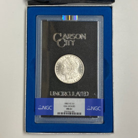 1882-CC $1 GSA Morgan Silver Dollar MS61 NGC with Box