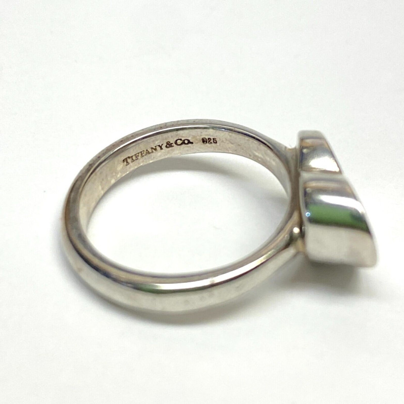 Tiffany & Co. Sterling Silver Paloma Picasso Diamond Modern Heart Ring Size 6.5 Tiffany & Co. Sterling Silver Paloma Picasso Diamond Modern Heart Ring Size 6.5