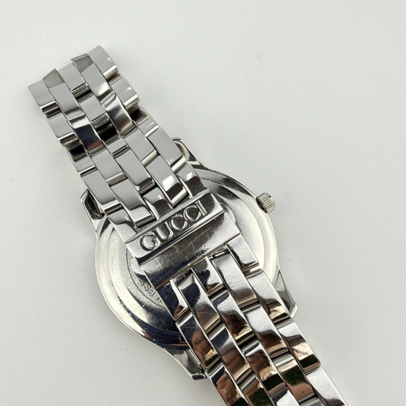 Gucci Unisex Silver Dial Stainless Steel Swiss Quartz Watch Bracelet 5500m