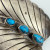 Large Sterling Silver Native American Turquoise Feather Brooch Pin Signed AP