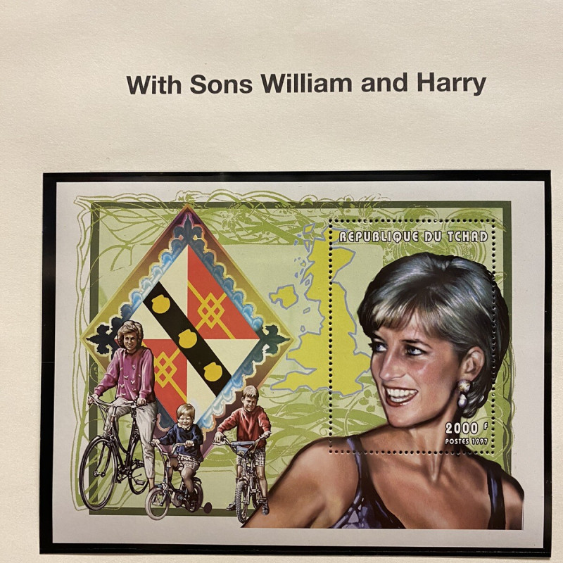 Princess Diana With Sons William and Harry Chad Collectable Postage Stamps Mint