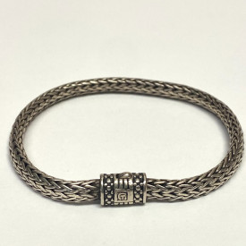 GT Men's Classic Flat Silver Bracelet