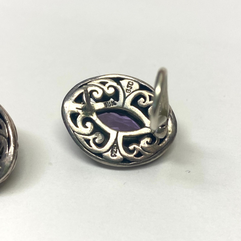 SAMUEL BENHAM BJS STERLING SILVER 18K GOLD EARRINGS RING SET LOT PURPLE SAMUEL BENHAM BJS STERLING SILVER 18K GOLD EARRINGS RING SET LOT PURPLE