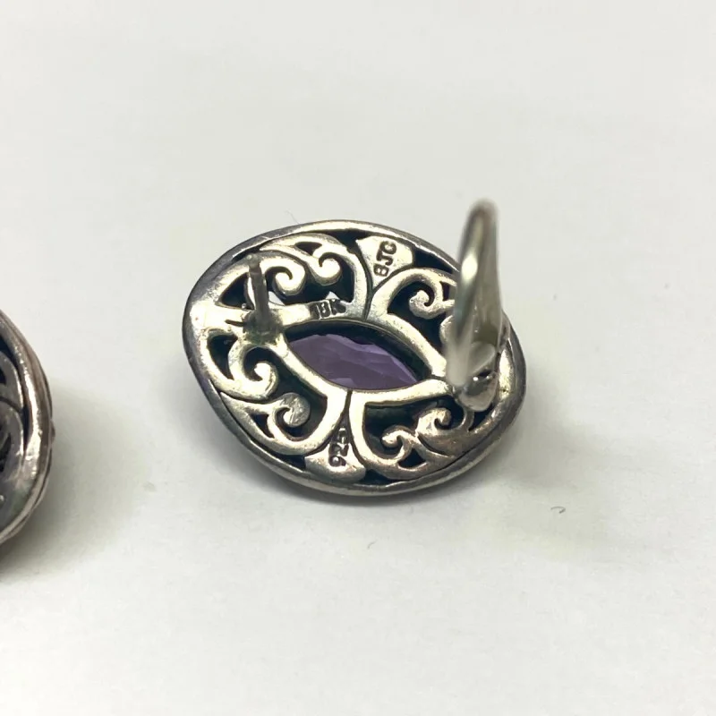 SAMUEL BENHAM BJS STERLING SILVER 18K GOLD EARRINGS RING SET LOT PURPLE