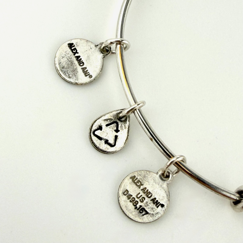Alex and Ani WINGS OF CHANGE Silver Plating Butterfly Crystal  Bangle