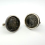 Cuff links 1936-1937 Buffalo Indian Nickel Coins Indian Head in a Silver Setting