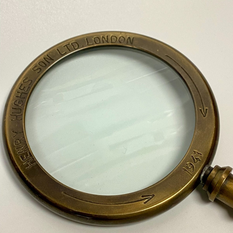 Antique Vintage Style Brass Magnifying Glass "London 1941" Lens Instruments