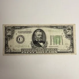 1934 $50 Federal Reserve Note Old U.S. Currency Fifty Dollar Bill