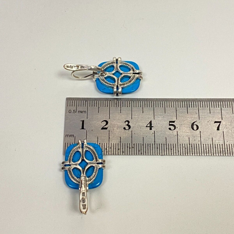 Jenavi Turquoise and Sterling Silver Earrings Vintage Jenavi Turquoise and Sterling Silver Earrings Vintage