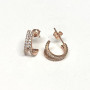 Shashi  Rose Gold Sterling Silver  Cz Designed  Curved Earrings