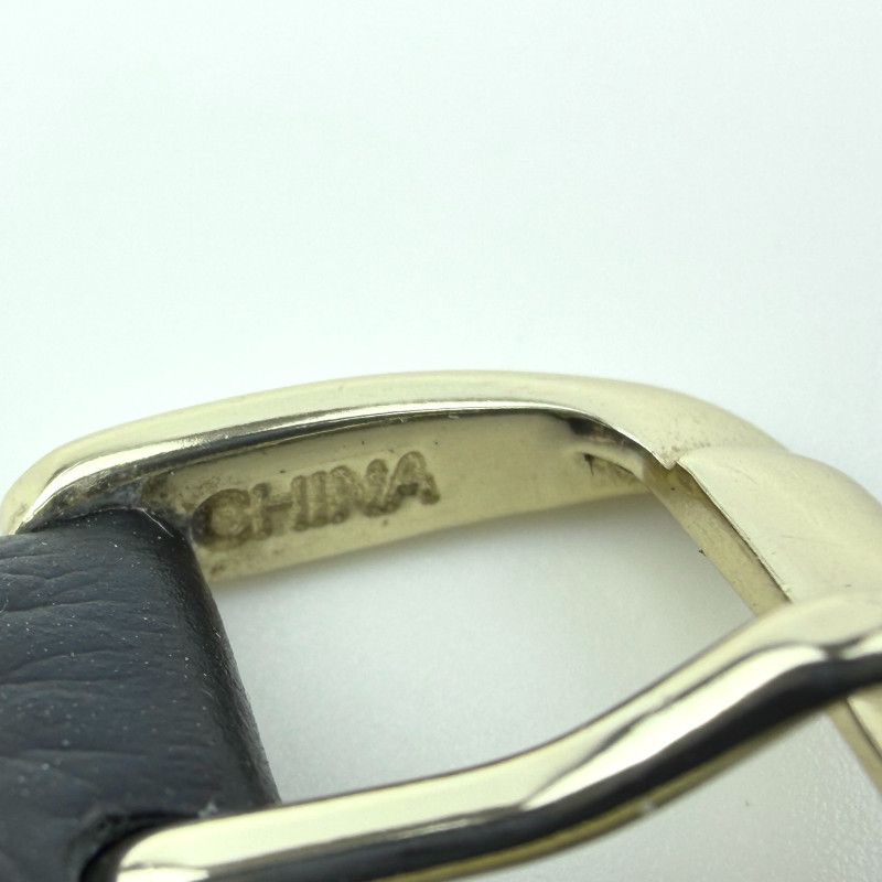 Vintage Movado Ladies Gold Plated Dress Watch Black Leather Strap Swiss Quartz