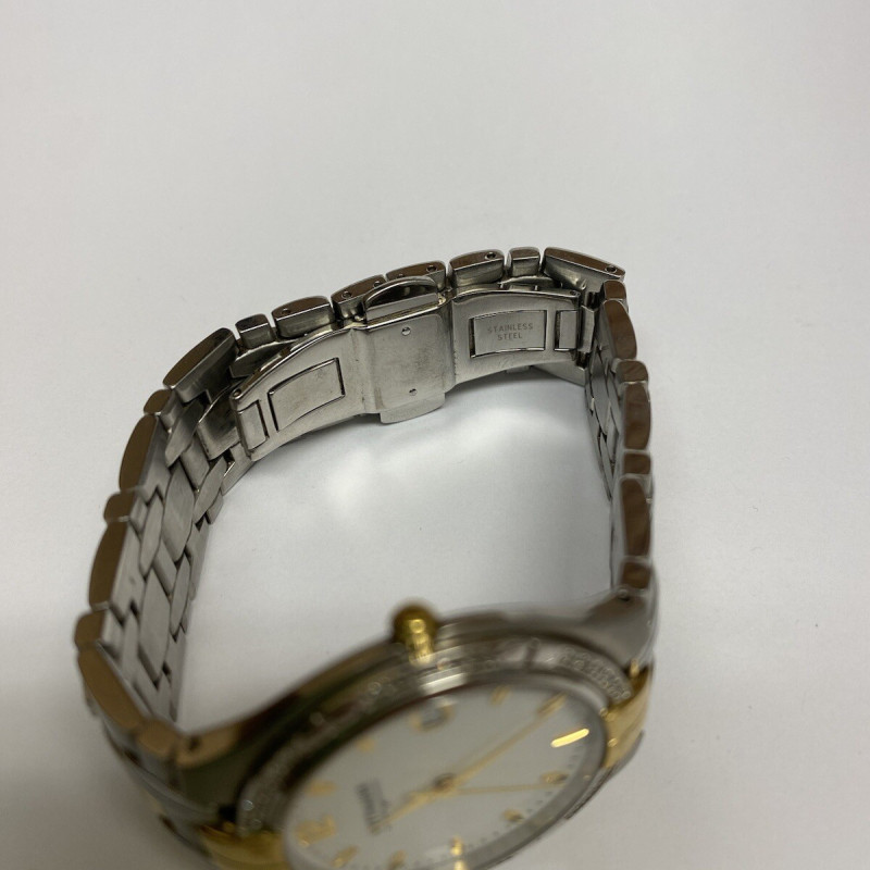 Wittnauer White Dial Date Gold Electro Plated Diamond Bezel Stainless Watch Wittnauer White Dial Date Gold Electro Plated Diamond Bezel Stainless Watch