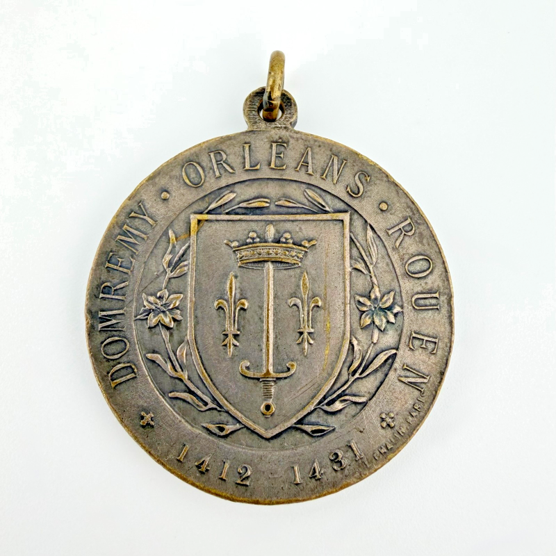 Original Joan of Arc Medal 1412-1431 Domremy Orléans Rouen Silvered SIGNED