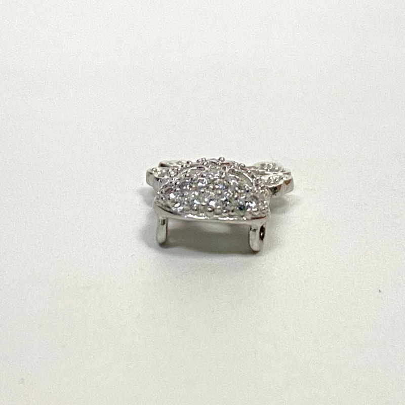 Silver pendant, 925 skull with CZ, Stamped 925
