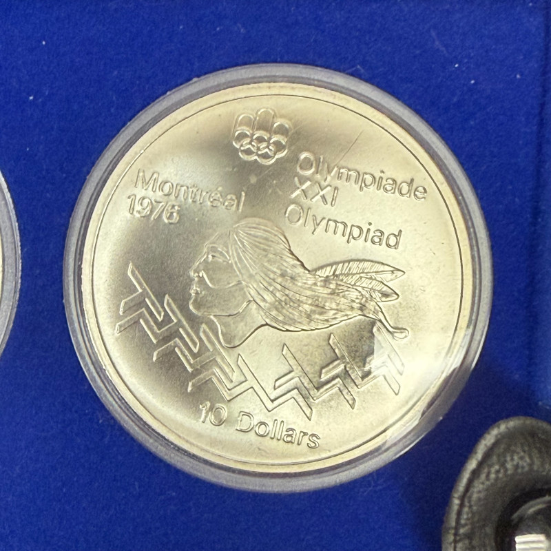 1976 Montreal Olympics Series III Les Premiers Sports Canadiens 4-Coin Silver Se