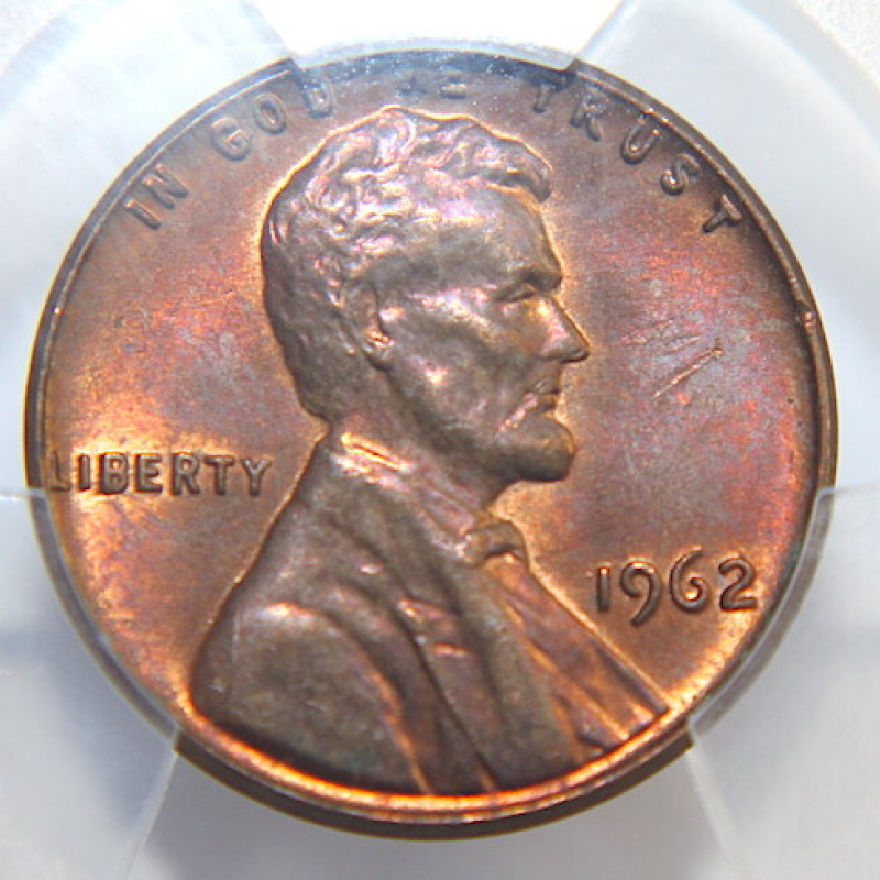 1962 PCGCMS 63 RB LINCOLN MEMORIAL PENNY 1C 1962 PCGCMS 63 RB LINCOLN MEMORIAL PENNY 1C