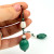 Vintage SX 925 THAI Pearls and Natural Green Round Beads Dangle Hook Earrings