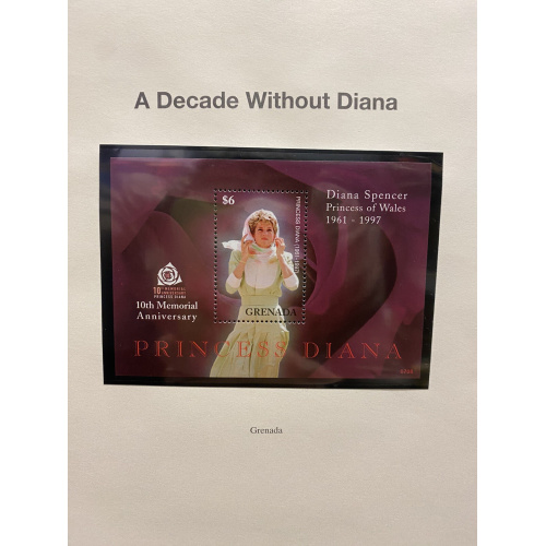 A Decade Without Princess Diana Grenada Collectable Postage Stamps Near Mint