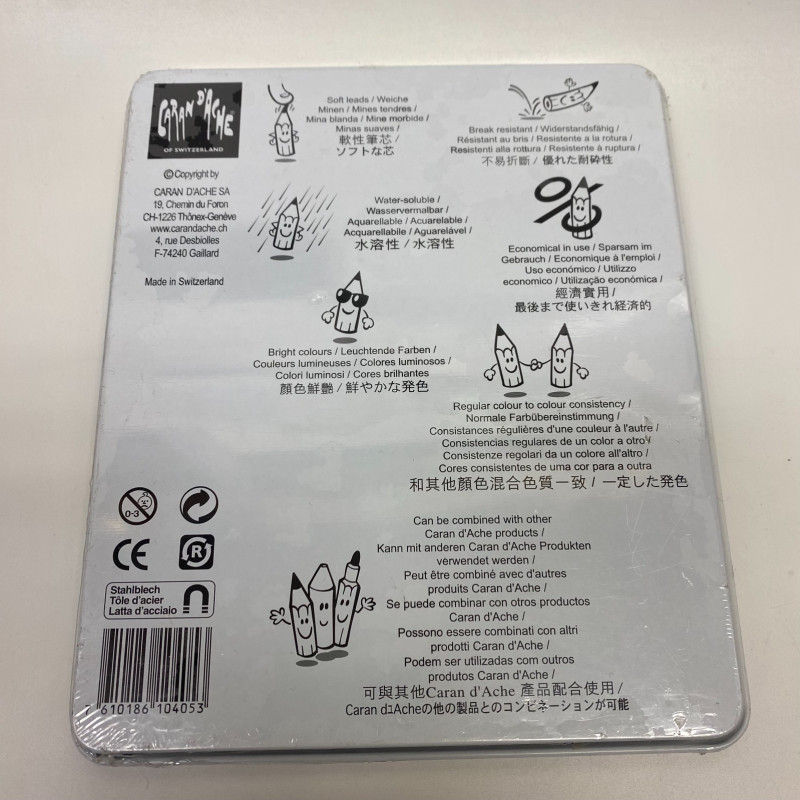 Caran d'Ache Junior 18 Water-Soluble Colour Pencils Tin NEW Sealed Kids | 104053