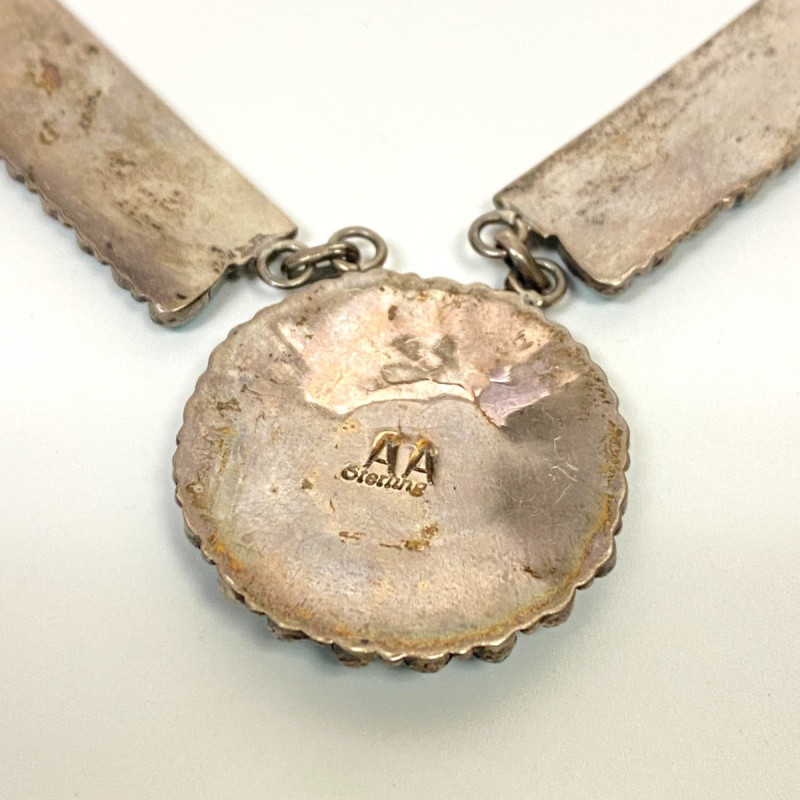 Zuni sterling silver turquoise necklace by Art Acoya